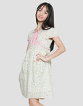 Sweet Miss Bunga Fake 2 Pcs Bolero Komb Polos Midi Dress Anak Perempuan
