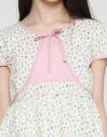Sweet Miss Bunga Fake 2 Pcs Bolero Komb Polos Midi Dress Anak Perempuan