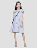 Sweet Miss Cat Bordir Midi Dress Anak Perempuan