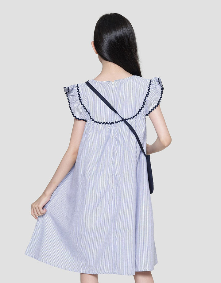 Sweet Miss Cat Bordir Midi Dress Anak Perempuan