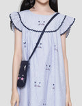 Sweet Miss Cat Bordir Midi Dress Anak Perempuan