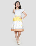 Sweet Miss Top Plain Ruffled Bottom Onde Girls Dress