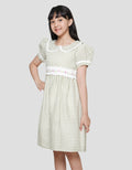 Sweet Miss Square Embro Midi Dress Anak Perempuan