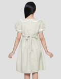 Sweet Miss Square Embro Midi Dress Anak Perempuan