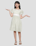 Sweet Miss Square Embro Midi Dress Anak Perempuan