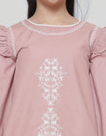 Sweet Miss Vertical Embro Body Tangan Geber Midi Dress Anak Perempuan
