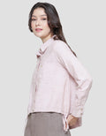 Triset Abstract Small Stripe Casual Blouse Wanita