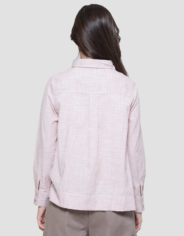 Triset Abstract Small Stripe Casual Blouse for Women