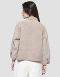 Triset Casual Neck Jacket Wanita