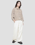 Triset Casual Neck Jacket Wanita