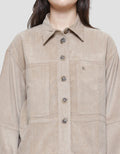 Triset Casual Neck Jacket Wanita