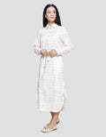 Triset Check Print Dress Wanita