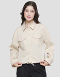 Triset Casual Collar Drawstring Blouse Wanita