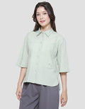 Triset Big One Pocket Casual Blouse Wanita