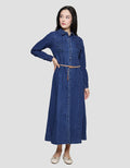 Triset Dress Denim Wanita