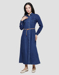 Triset Dress Denim Wanita