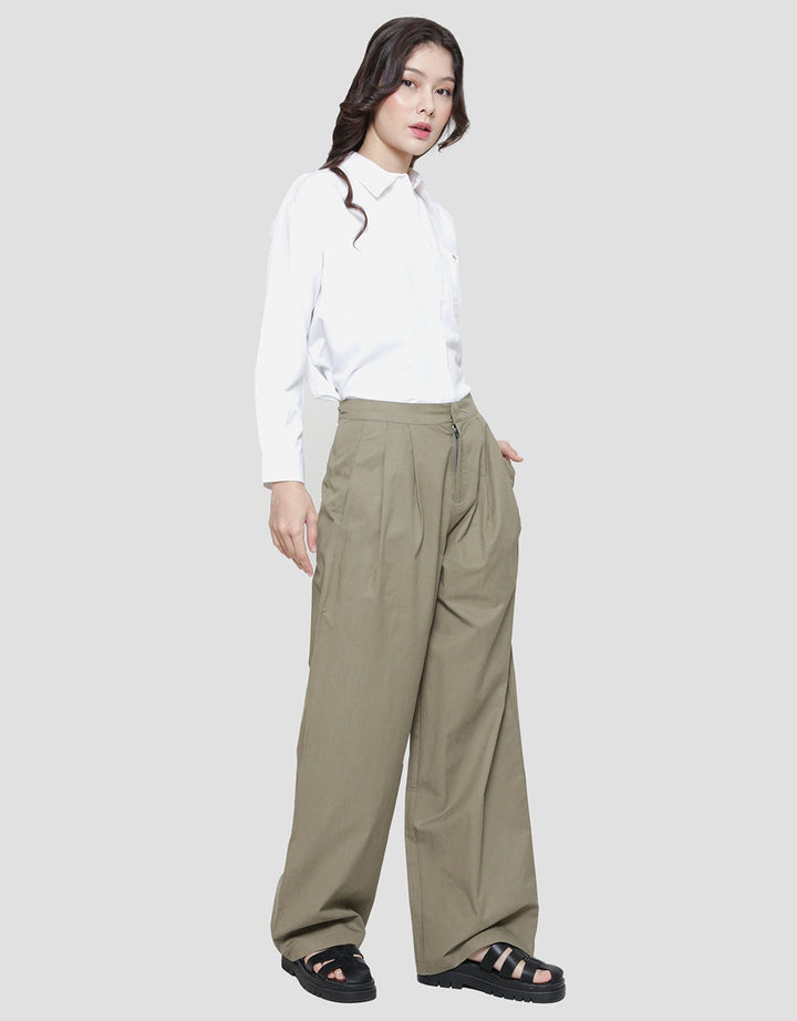 Triset Casual Wide Leg Celana Panjang Wanita