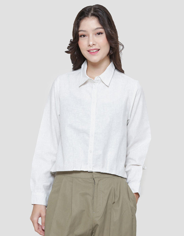 Triset Casual Crop Plain Blouse Wanita