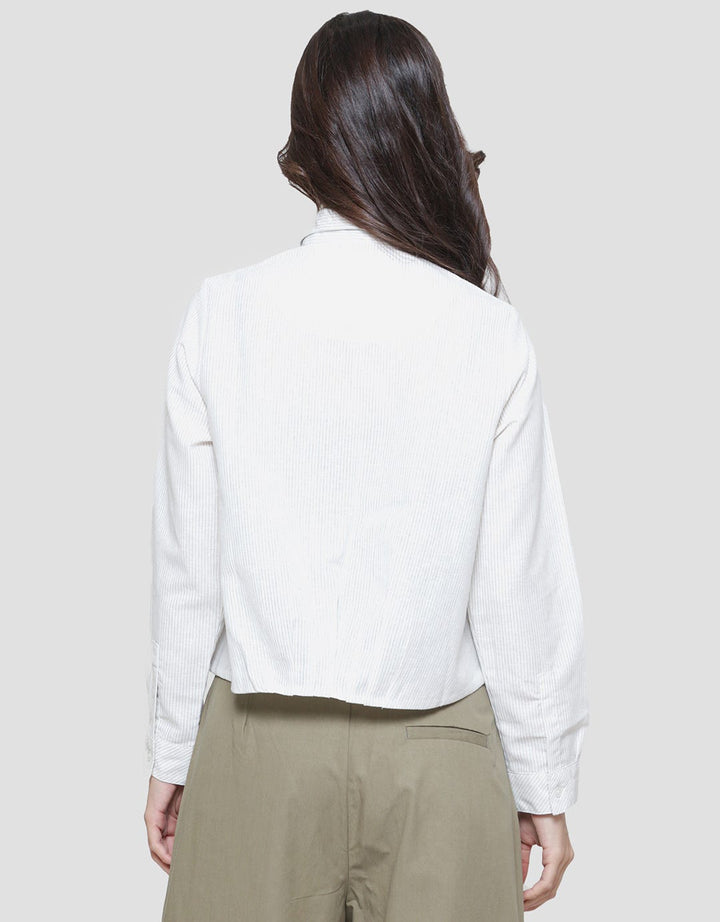Triset Casual Crop Plain Blouse Wanita
