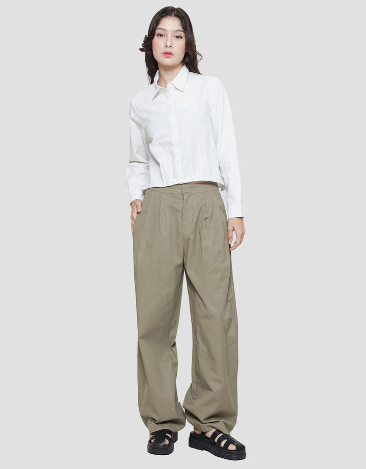 Triset Casual Crop Plain Blouse Wanita