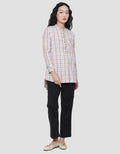 Triset Plaid Motif Blouse Wanita