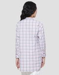 Triset One Pocket Plaid Look Blouse Wanita