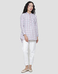 Triset One Pocket Plaid Look Blouse Wanita
