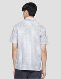 Watchout Casual Vertical Print Kemeja Lengan Pendek Pria