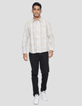 Watchout! Casual Plaid Motif Kemeja Lengan Panjang Pria