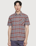 Watchout Casual Check Full Print Kemeja Lengan Pendek Pria