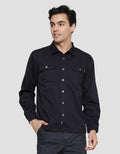 Watchout Jeans Pocket Kemeja Lengan Panjang Pria