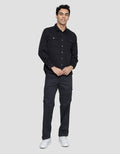 Watchout Jeans Pocket Kemeja Lengan Panjang Pria