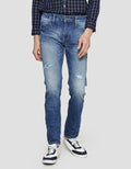 Watchout Jeans Skinny Fit Ripped Detail Celana Panjang Pria