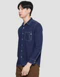 Watchout Jeans Denim Stitch Kemeja Pria