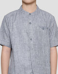 Little M Solid Texture Boys Short Sleeve Shirt