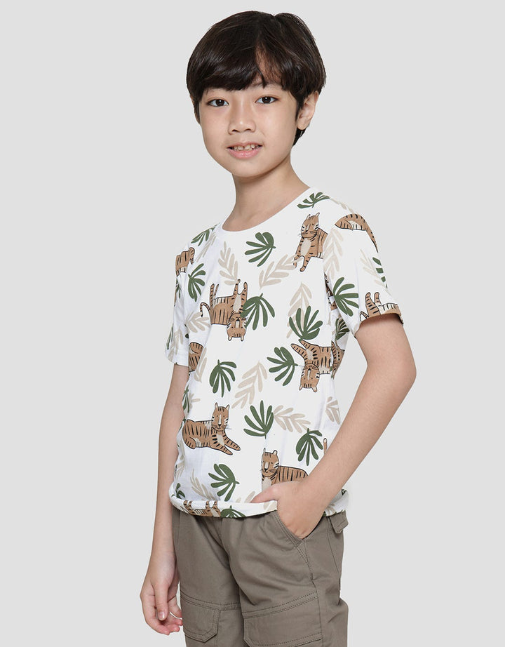 Little M Full Print Tiger Kaos Lengan Pendek Anak Laki-laki
