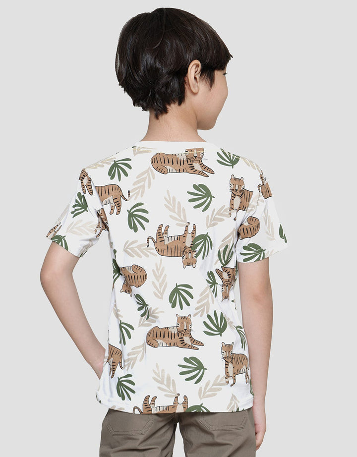 Little M Full Print Tiger Kaos Lengan Pendek Anak Laki-laki