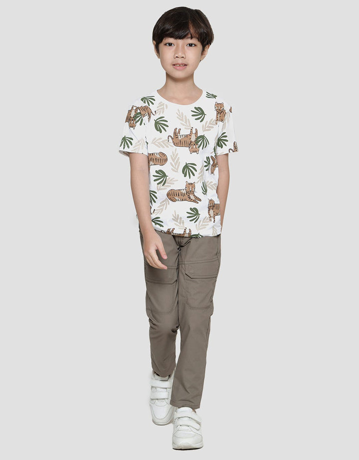 Little M Full Print Tiger Kaos Lengan Pendek Anak Laki-laki