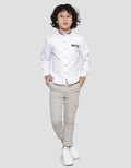 Little M Casual Solid Dobby Spider Boys Long Sleeve Shirt