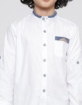 Little M Casual Solid Dobby Spider Boys Long Sleeve Shirt
