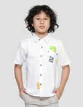 Little M Oxford Aplikasi Dino Kemeja Lengan Pendek Anak Laki-Laki