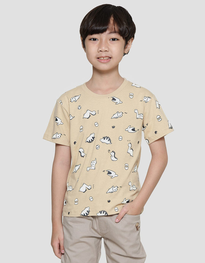 Little M Dino Fullprint Boys T-Shirt