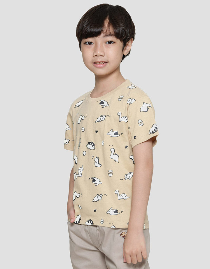 Little M Dino Fullprint Boys T-Shirt