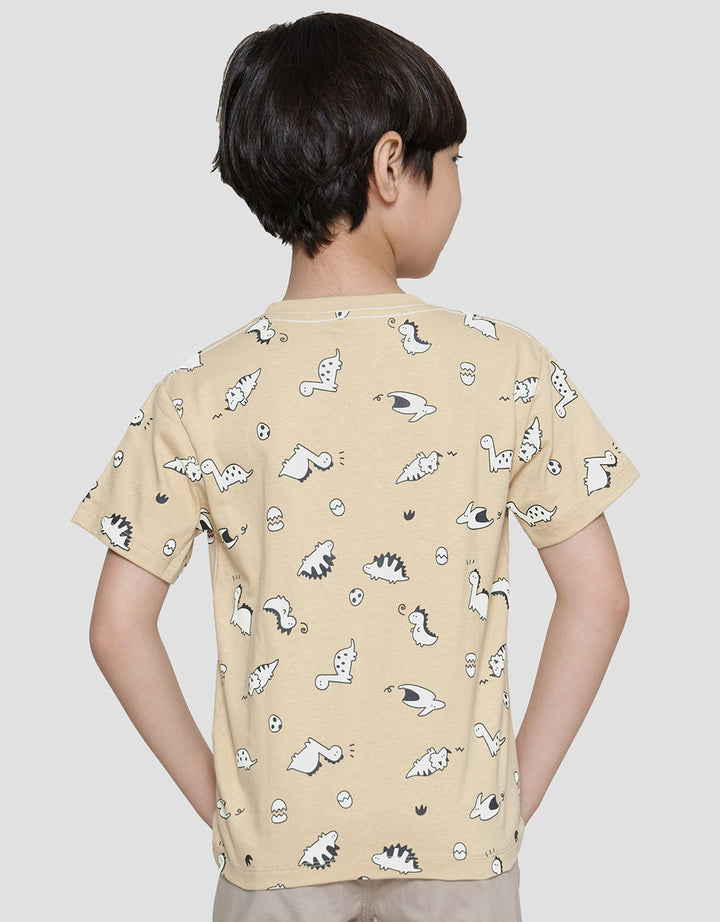 Little M Dino Fullprint Boys T-Shirt