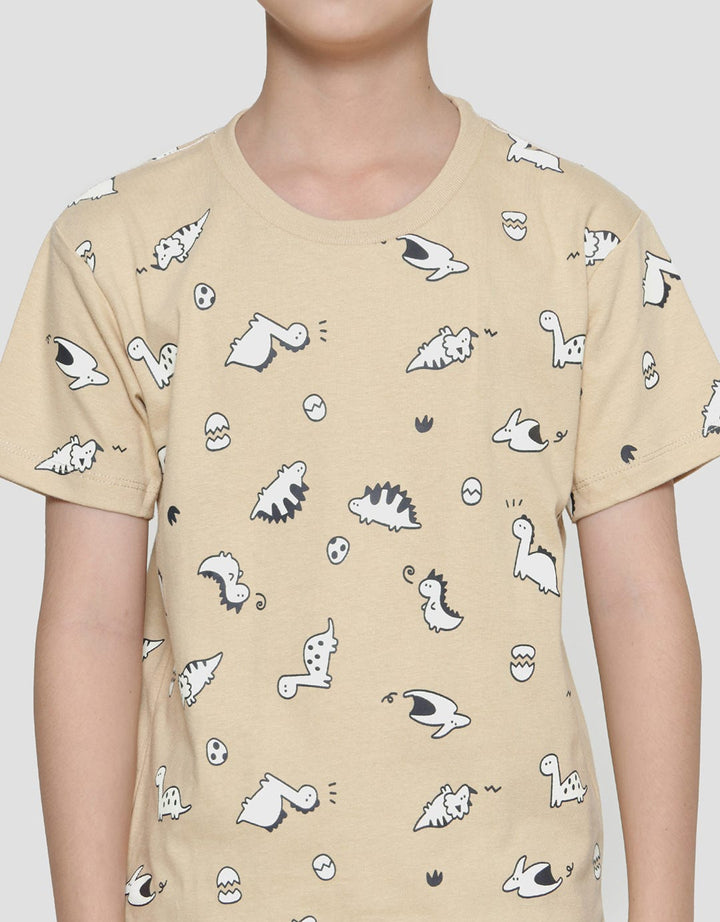 Little M Dino Fullprint Boys T-Shirt