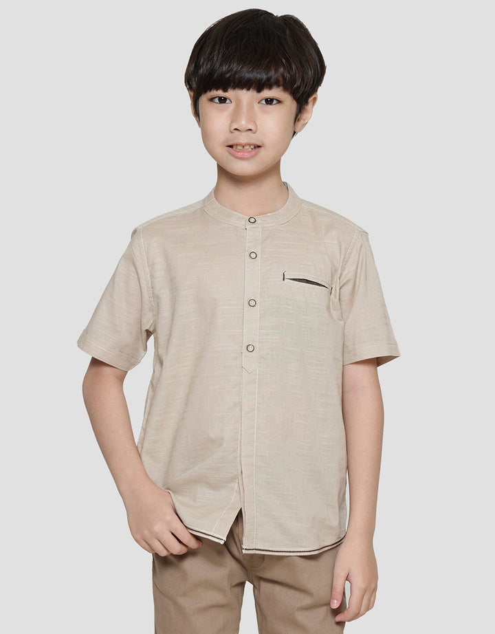 Little M Solid Texture Kemeja Anak Laki-Laki