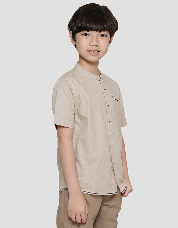 Little M Solid Texture Kemeja Anak Laki-Laki