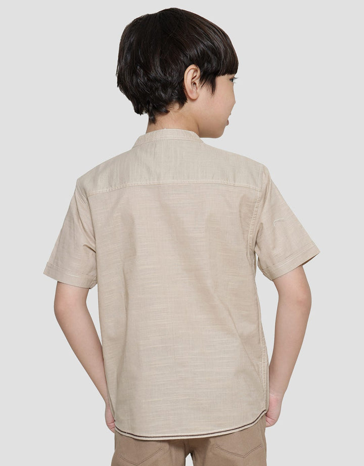 Little M Solid Texture Kemeja Anak Laki-Laki