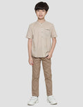 Little M Solid Texture Kemeja Anak Laki-Laki