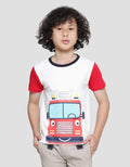 Little M Firetruck Boys Short Sleeve T-Shirt